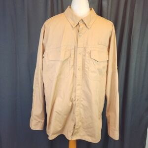 CQR Mens Tactical Shirt Long Sleeve XL Brown